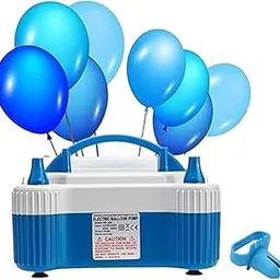 Party Land 220V 600W Dual Nozzle Electric Air Balloon Pump Machine | Portable Balloon Pump | Balloon Blower Inflator Machine Ideal for Party Decorations Wedding Parties - Blue, Free 1pc Tying Tool-image-9