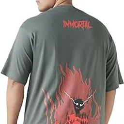 bewakoof Plus Men's Graphic Print Oversized Fit Half Sleeve Round Neck Cotton Plus Size T-Shirt-picture-30