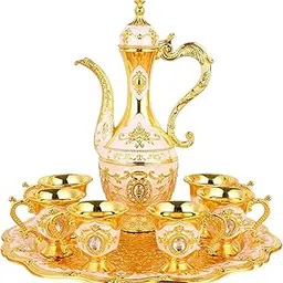 Zinc Alloy Palace Cold Drink Set Decanters Cold Drink Dispenser for Wedding Festaival Gold White|Home & Garden|Kitchen, Dining & Bar|Glassware-picture-14