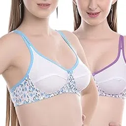 styfun Women's Non-Wired Bra, Non-Padded, Full Coverage Bra, Cotton Bra, Everyday Bras, Cup-B, Multicolor,-picture-27