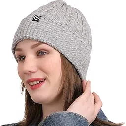 Coreteq Women Woollen Winter Cuff Beanie Cap Cable Knit (Free Size, Pack of 1)-picture-19