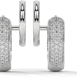 ailyak 18kt Plating Zirconia Diamond Studded Double Hoop Earrings for Women | Spiral Twisted Double Piercing Ear Cuff | Gift for Her | Women Formal Wear Ear Hoops Jewellery-picture-11