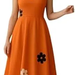 Women's Floral Maxi Dress, Flower Print, Sleeveless A-Line Design-picture-46