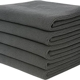 HARSHA Microfiber Cloth - 5 pcs - 40x40 cms - 350 GSM Grey! Multipurpose Cleaning Cloths – Super Soft, Lint-Free & Reusable – Ideal for Car, Kitchen, Glass & Home Cleaning-picture-10