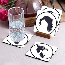Crazy Sutra Premium HD Printed Standard Size Coasters for Tea Coffee Cups, Mugs, Beer Mugs, Cans Bar Glass, Home, Kitchen, Office, Desk Set of-56 (Cos-Hairstyle2)-picture-21