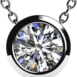 Silver Plated American Diamond Studded Pendant Chain Necklace Fashion Stylish Jewelley Gift For Girls & Women (PX8P67)-image-17