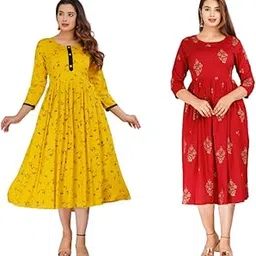 NEOCLASSY Combo of 2 Feeding Kurtis | 3/4th Sleeves | Rayon | Maternity Wear | Women-picture-41