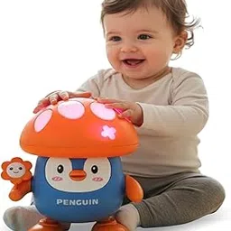 NHR Dancing Mushroom Penguin Musical Toy for Kids | Cute Cartoon Penguin with Lights, Music & Movement | Non-Toxic Collectible Gift Toy for Boys & Girls | Birthday Party Decor (3+ Years)-picture-27