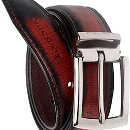 Men's Rosewood Red Italian Raw Leather Belt Premium Hand Padded Casual Belts for Men With Gunmetal Buckle 1.5 Inch (38mm) (CAEPRW)-image-0