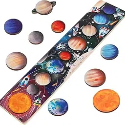 ARYUG Solar System Wooden Puzzle for Kids 3-6 | Montessori Space Educational Toy | Planets Learning Board Game | Preschool STEM Cognitive Development Toy | Gift for Boys & Girls-picture-14