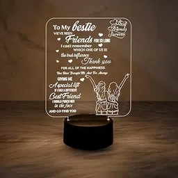 Gift Me Bazar to My Bestie Gifts 3D Illusion Lamp I Love You Friends Night Light for Best Friend Sister Boys & Girls BFF Birthday Gift | Warm White Light & USB Powered-image-64