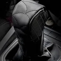 Automaze Faux Leather Manual Gear Shift Lever Anti-Slip Padded Knob Protective Cover for Car (Black) image 1