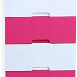 The Tickle Toe 7-Drawer Plastic Storage Chest for Kids | Pink & White Organizer with Dual Safety Locks | Durable Kids Wardrobe for Clothes, Toys & Essentials | 44L x 28.5W x 98H cm | Made in India-picture-19