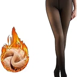 zqffb Fleece Lined Tights Women Fake Translucent Warm Fleece Pantyhose Winter Thick Thermal Tights Fake See Through Pantyhose Footed-picture-52