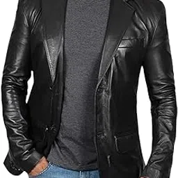 ang brand promotion pvt. ltd. ANG Men's Jacket Genuine Leather Black Stylish (Size : M,042, Black)-picture-38