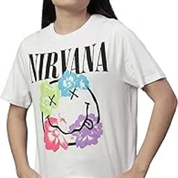 free authority Nirvana Printed Relaxed Fit White Cotton Women's T-Shirt-picture-54