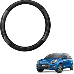 Vheelocityin Car Steering Wheel Cover for Ford Figo Old , Black and Grey-picture-58