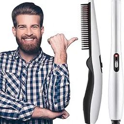 UCRAVO Ultra Quality Electric Beard Straightener Quick Hair Styler for Men Hair Comb Massage Beard Comb Multifunctional Curly Hair Straightening Comb Curler(Multi)-picture-24