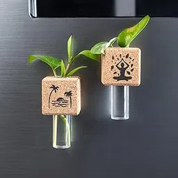 Artmansha Zen and Beach Fridge Magnet Planter | Set of 2 | Tiny Flower Vase| Cute Home Decor | Quirky Birthday Gift| Gift for Friends| Small Size - 5 cm-picture-10