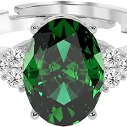 925 Sterling Silver Oval Stone Ring with Adjustable Band | Gift for Women Wife Girls-image-6
