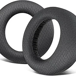 SOULWIT Mesh Fabric Earpads Cushions Replacement for Sony PlayStation 5 Pulse PS5 3D Wireless Headset, Ear Pads Cushions with Noise Isolation Foam - MF Black image 1