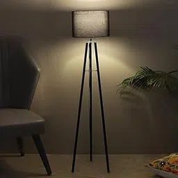 tu casa Foldable Tripod Metal Floor Lamps with Black Shade for Home Décor, Bedrooms Corner, Living Room, Gifting, Diwali Decoration, Hall, Office, Study Room (Height: - 50") - Bulb not Included-picture-14