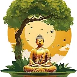 Buddha Wall Sticker Big Size | 3D Wall Stickers for Home, Living Room, | Waterproof Wall Decor Stickers | Spiritual Wall Poster, Wall Painting, Aesthetic Wallpaper 30cmx60cm (Nature)-picture-27