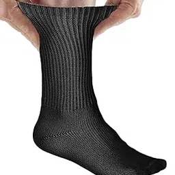 SIMCAN Cotton Diabetic Socks (Black, Large)-picture-18