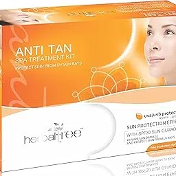 Herbal Tree D-Tan Facial Kit 6-Step Tan Removal & Brightening Treatment | Deep Cleanse + Exfoliate + Massage + Pack + Serum | Vitamin C & Niacinamide | Protection from UVA & UVB | Suitable for All Skin Types | (420gm +20ml)-picture-53