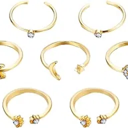 sorellaz Womens Metal Bohemian Midi Finger Mixed Size Vintage Ring Set: SR/FAJEWLK21-L155-picture-19