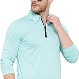 jangoboy Men's Cotton Blend Full Sleeve Polo Neck Collar T-Shirt (Pack of 1)-picture-55