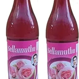Sellamuthu Rose Sharbat/Gulkand Syrup (Mix with Milk) (Pack of 2, 700ml Each)-picture-25