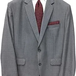 ifox lifestyle Men's Plus Size 2-Piece Suit, Grey Self Texture Pattern, Premium Fabric-picture-25