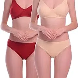 elina Women's T-Shirt Cotton Hosiery Bra and Panty (Vivan-set5)-picture-43