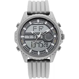 fastrack Streetwear Quartz Analog Digital Grey Dial Gold Band Plastic Strap Watch for Men-NR38064PP02-picture-13