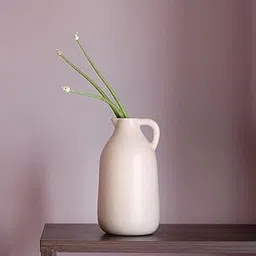 Lupaava White Ceramic Bottle Vase Set of 1 / Bottle Shaped Vases for Home Decor, Modern Pampas Vases for Wedding Dinner Table Party Living Room Office Bedroom, Decorative Gift - 6 Inches-picture-42