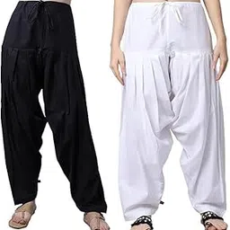kgn fashion Women's Pure Cotton Patiala Salwar (Pant) for Women, Loose fit Cotton Patiyala Salwar, Size - 32 to 34-picture-12