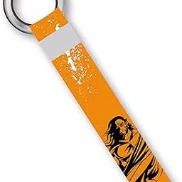 SIGNOOGLE 1 Pcs Jai Hanuman Ji Logo Traditional Theme Lanyard keychain Holder Compatible For All Bikes Car Key Holder Key Tag Multicolored (6 x 1 Inches) | fabric-image-67