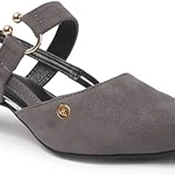 Women's Pointed Toe Ankle Strap Pumps with Decorative Buckle-image-43