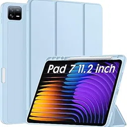 Robustrion Cover for Xiaomi Mi Pad 7 11.2 inch Cover Case, Trifold Flip Case Cover with [Pencil Holder] for Xiaomi Pad 7 Cover [Support Auto Sleep Wake] - Sky Blue-picture-17