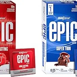Manforce Epic Desire Super Thin Silk Chocolate & Pleasure Raspberry Flavoured Condoms (With Disposable Pouch) - 2x10s-picture-13