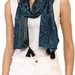 ke kanhaexports KE KANHA EXPORTS scarf for women stylish | Scarf For Women | face mask | Printed Fancy Tassle Full Face Cover | Head | Hair Face Protection | Sun Protection in summer & Winter | Lightweight image 1