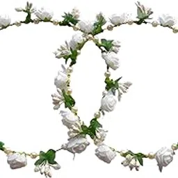 jyayasi 2Pcs Pollen Rose Flower Crown Tiara for Wedding, Festival & Party, Floral Headband for Women & Girls-picture-51