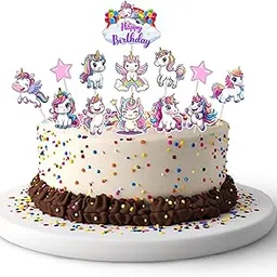Unicorn Theme Cake Toppers - 14-Piece Set | Magical Unicorn Cake Decorations for Kids' Birthday Parties | Perfect Unicorn Cake Toppers for Birthday Decoration-picture-21