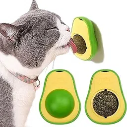 PetVogue 2 Pack Catnip Ball Avocado Shape Edible Licking Ball Treat Toy Rotatable Kitten Avocado Toy Pet Chew Toys for Cats Lick Teeth Dental Catnip Wall Treats-picture-19