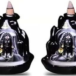 Lord Shiva (Pack of 2) with 50 Cones, Backflow Smoke Fountain Incense Holder Burner Showpiece for Office Desk, Living Room, Decoration Gift Items, Decorative Showpiece for Home Decor-picture-62