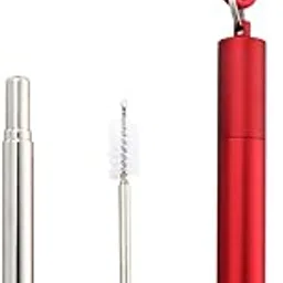 ANABGI Portable Reusable Drinking Straws with case| Collapsible & Foldable Telescopic Stainless Steel Metal Straw Dispenser | Long Cleaning Brush-picture-30
