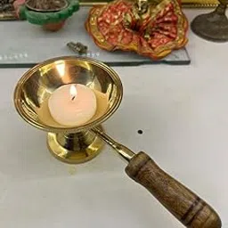 generic Brass Pooja Aarti Diya, Camphor Burner, Jhuna Dani Dhoobakkal Arthi Holder from Indian Elements-picture-24