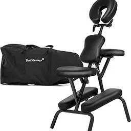 Massage Chair Portable Tattoo Chair Folding Height Adjustable 2 Inch Thick Sponge Light Weight Therapy Chairs Carring Bag Face Cradle Travel Spa Chairs (Black)-picture-36