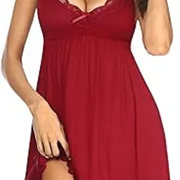 luniva Babydoll Dress Women Sexy Lace Chemise Nightgown Full Slip Babydoll Sleepwear-picture-47